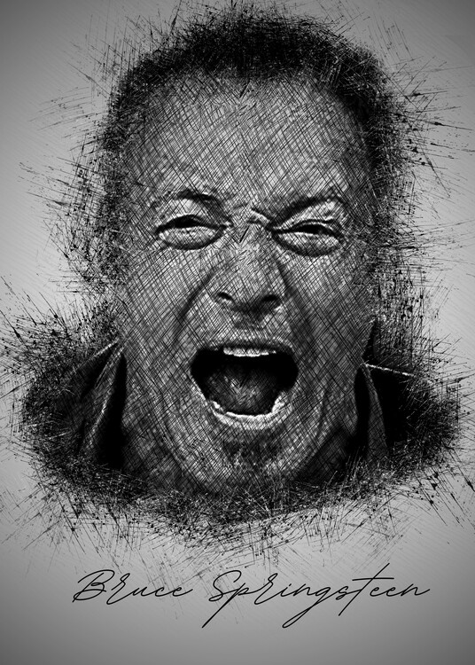 Poster B. Springsteen Sketch
