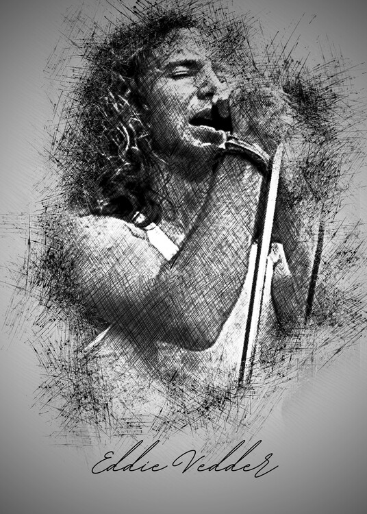 Poster E. Vedder Sketch