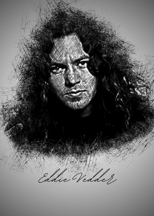 Poster E. Vedder Sketch