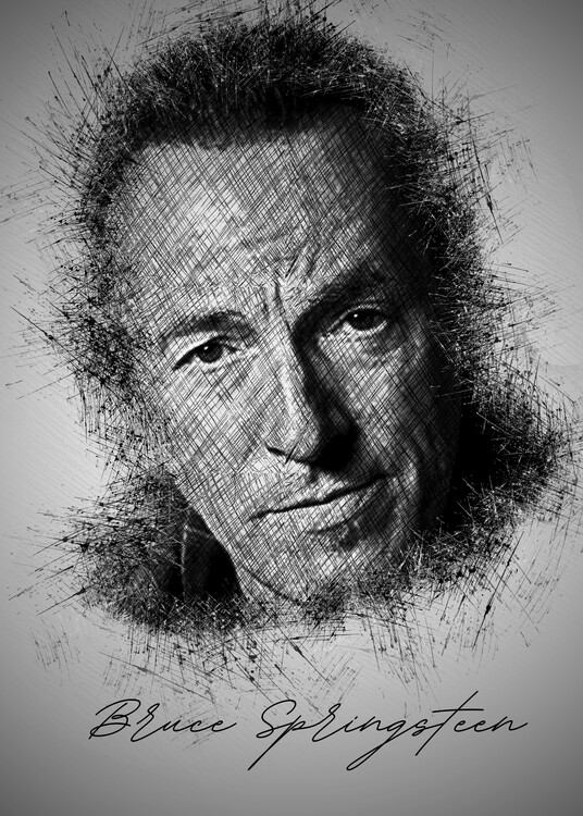 Poster B. Springsteen Sketch