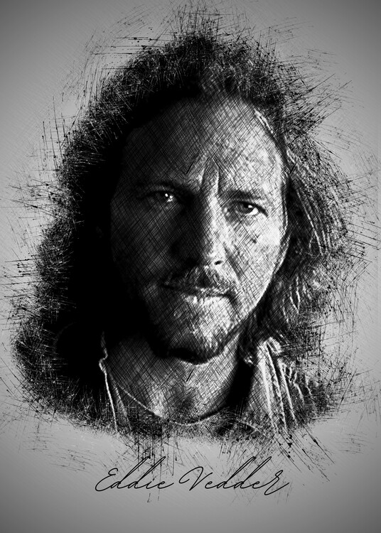 Poster E. Vedder Sketch