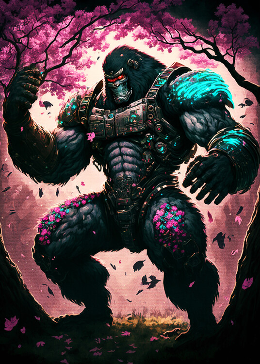 Canvas Print Paint Gorillas