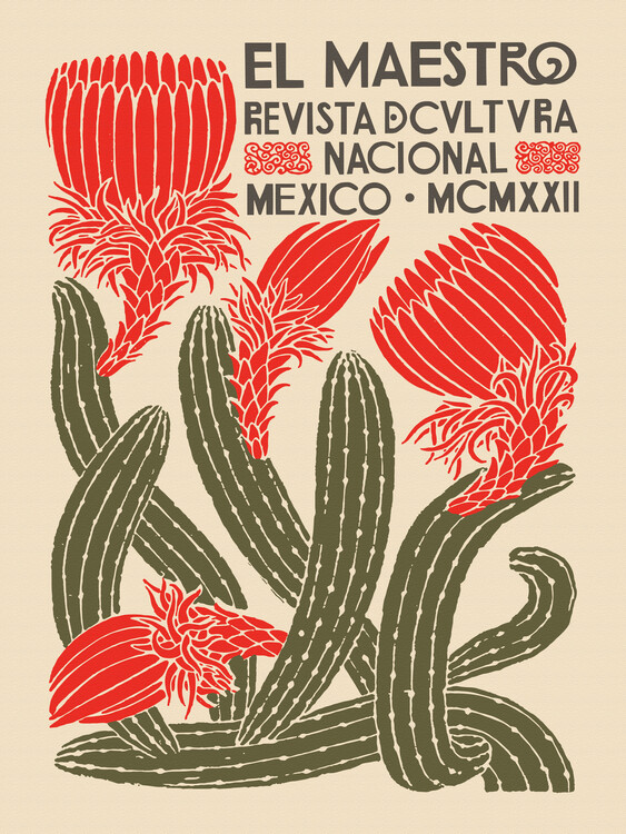 Poster El Maestro Magazine Cover No.4 (Mexican Art / Cactus)
