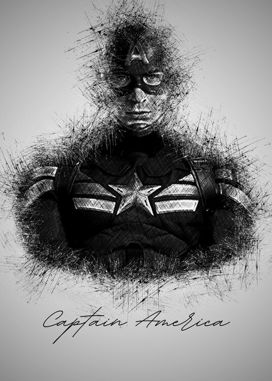 Poster Captain A. Sketch