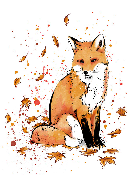 Poster Fox in the snow
