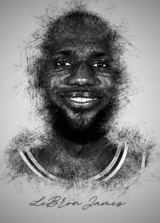 Poster Lebron king J. Sketch