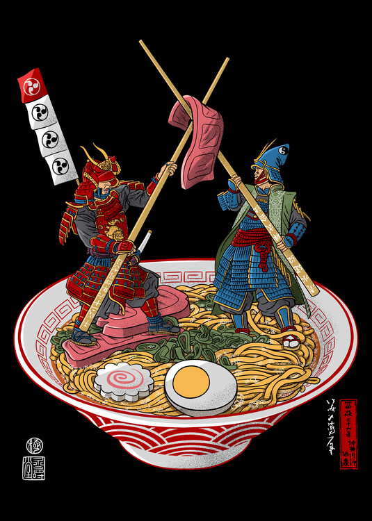 Poster Battle samurai ramen