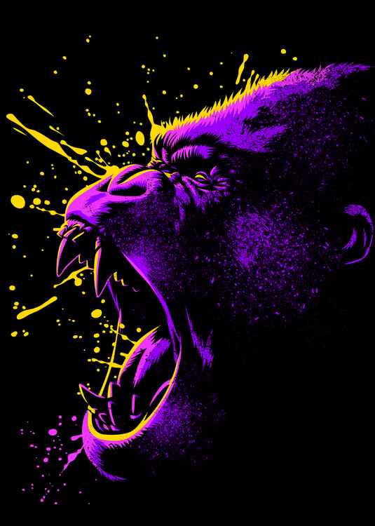 Póster Psychedelic gorilla