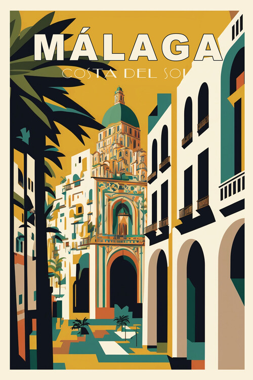 Poster MALAGA Vintage Travel Poster