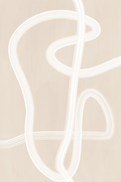 Poster Beige & White Line Art No.1
