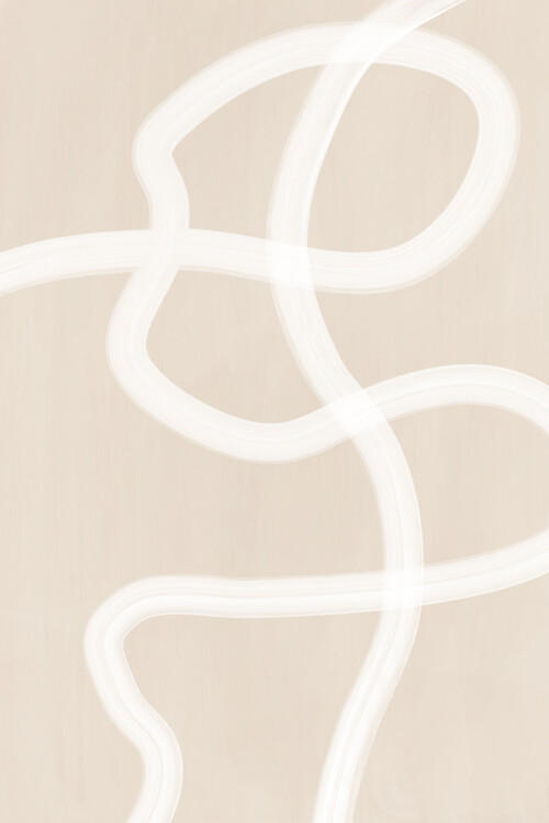 Póster Beige & White Line Art No.2