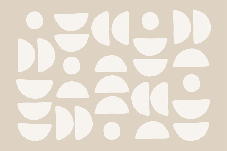 Poster Beige & White Semicircles Poster