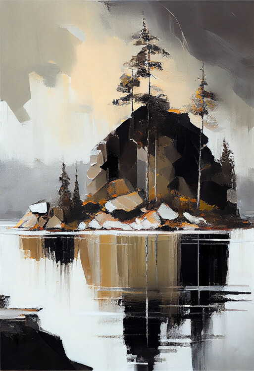 Poster Swedish Lake view Painting