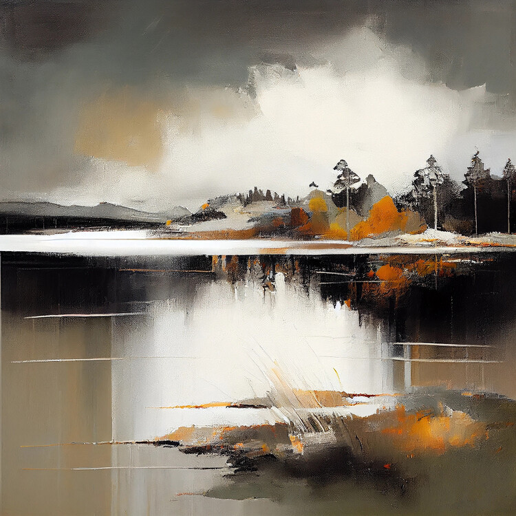 Poster Swedish Lake view Painting