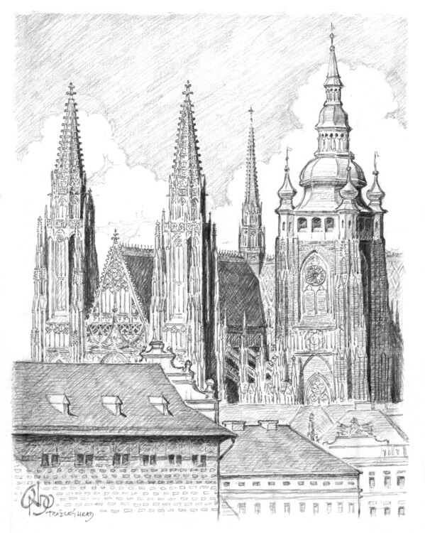Plakat Praha, Prague, Czech Republic, Castle, St. Vitus Cathedral