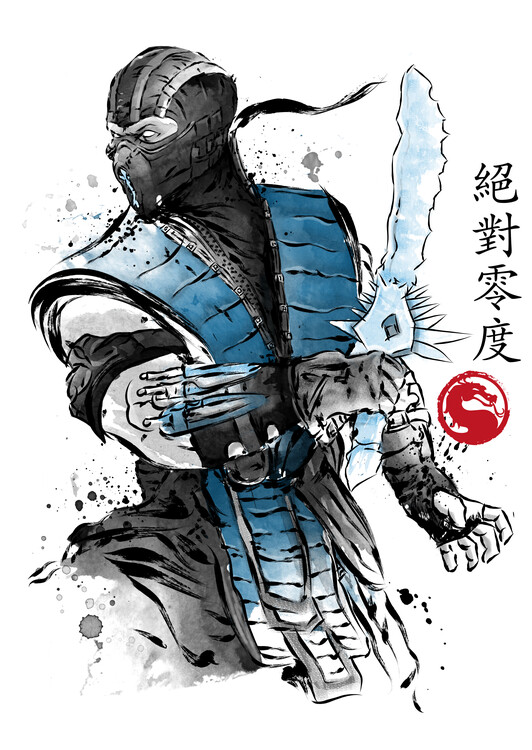 Poster Ice warrior sumi e