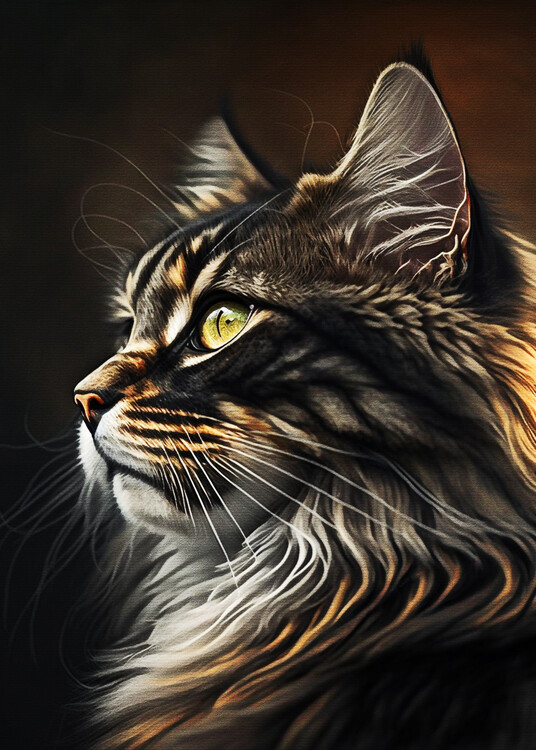 Poster Portrait Paint Cat