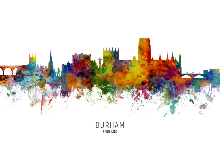 Плакат Durham England Skyline Cityscape