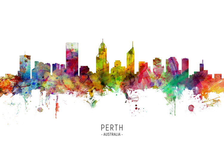 Плакат Perth Australia Skyline