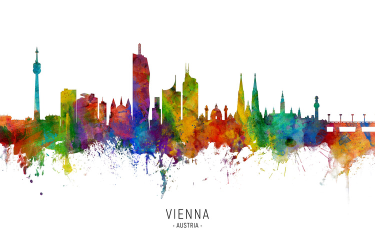 Плакат Vienna Austria Skyline