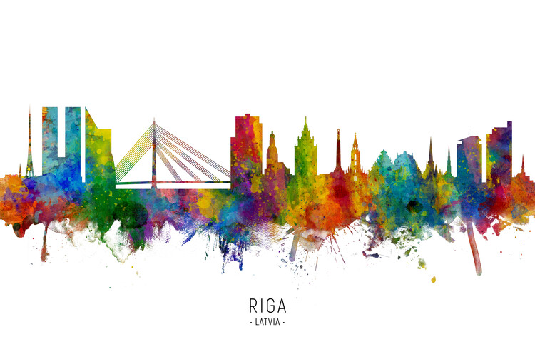 Плакат Riga Latvia Skyline