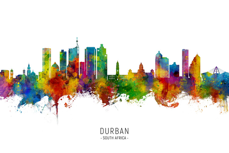 Плакат Durban South Africa Skyline