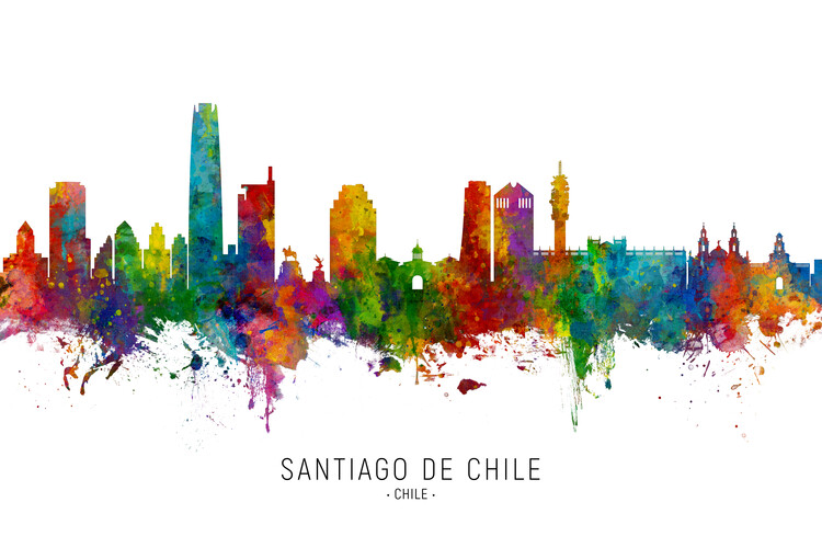 Poster Santiago de Chile Skyline