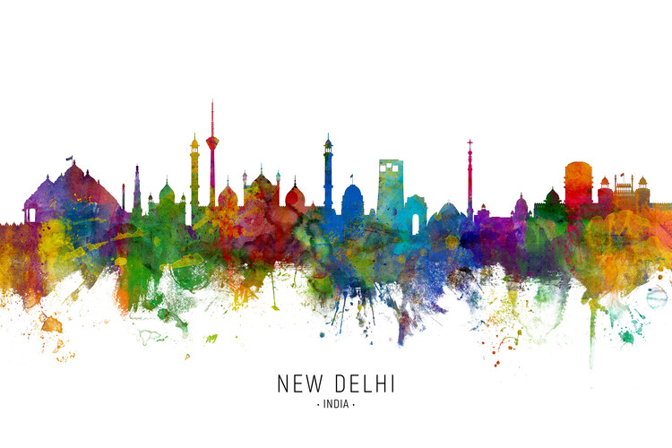 Плакат New Delhi India Skyline