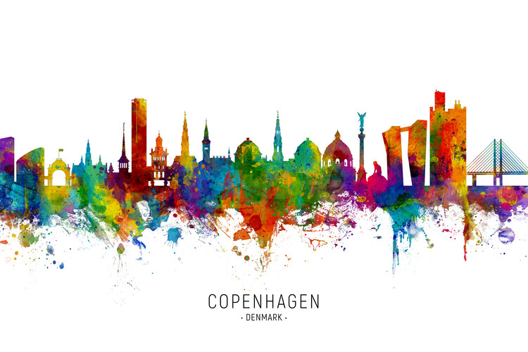Poster Copenhagen Denmark Skyline