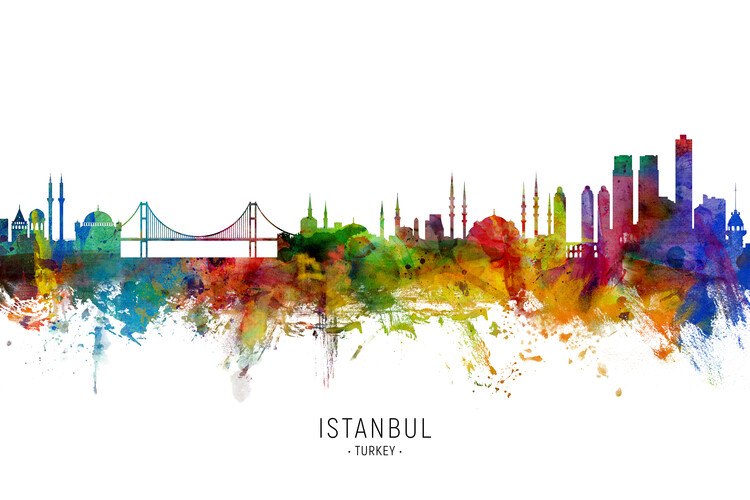 Плакат Istanbul Turkey Skyline