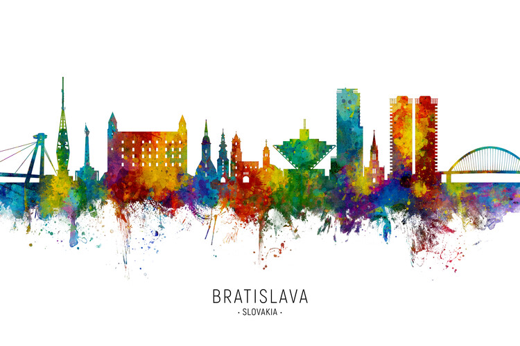 Poster Bratislava Slovakia Skyline