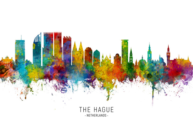 Poster The Hague Netherlands Skyline