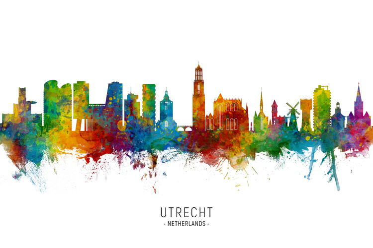 Poster Utrecht The Netherlands Skyline