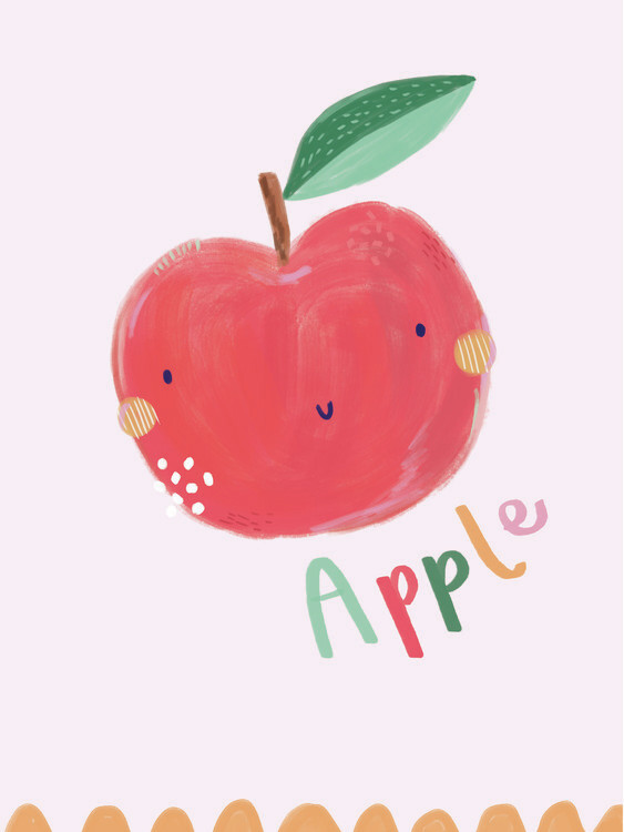 Poster Cute apple nursery baby / kids print
