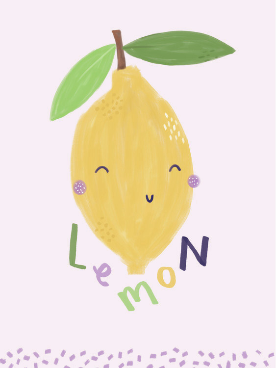 Poster cute lemon nursery baby / kids nursery print
