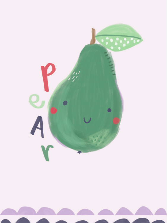 Poster Cute pear nursery baby / kids nursery print