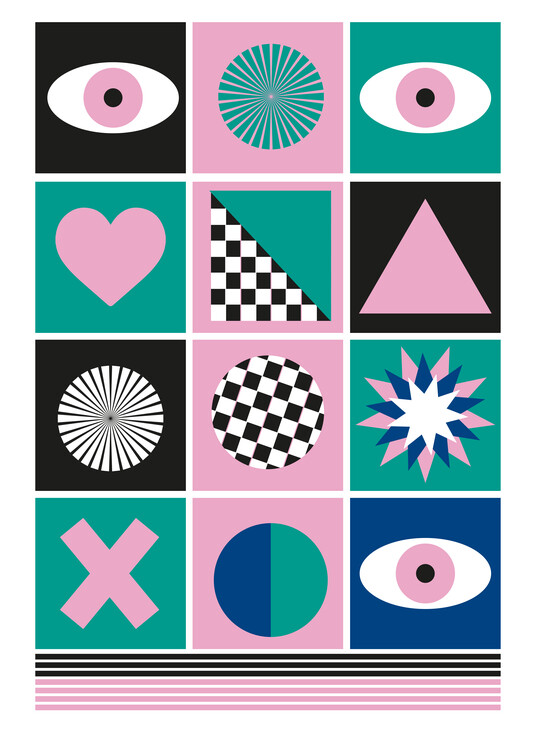 Levně Plakát, Obraz - GEOMETRIC III, SERGIO ORTIZ, 30 × 40 cm