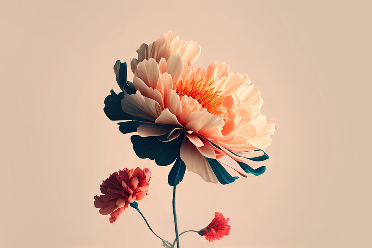 Poster Flowers on a cream colored background
