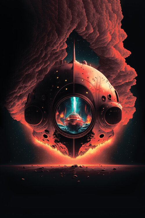 Плакат Red spaceship
