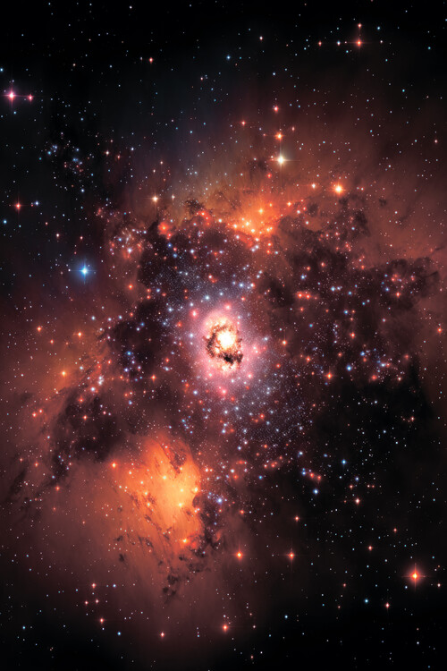 Poster Red star cluster