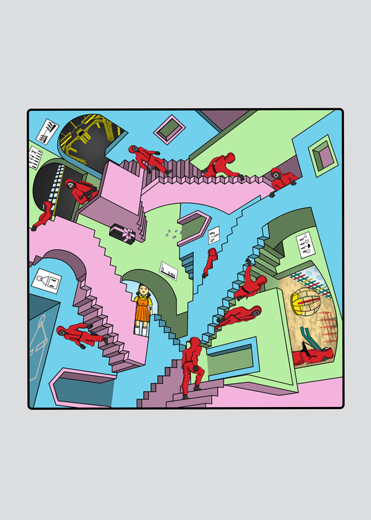 T-Shirt Squid relativity staircase