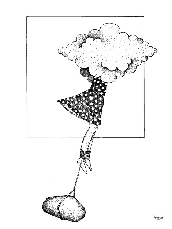 Плакат Woman Stone Cloud