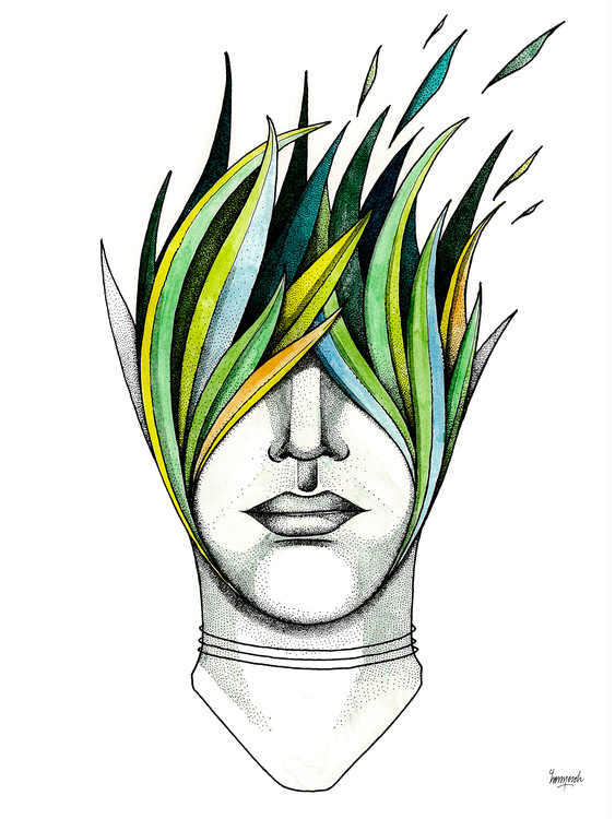 Плакат Woman Vegetal Head