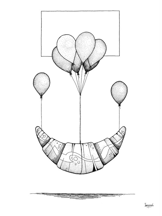 Плакат Croissant Balloons