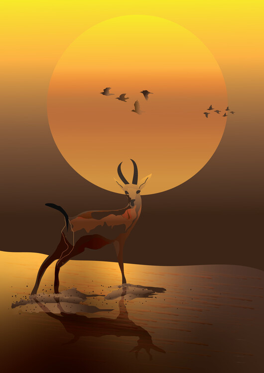 Плакат Gazel Desert SunSet