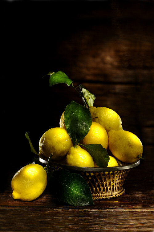 Plakát Lemons in a basket