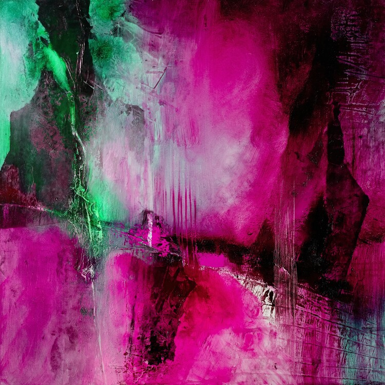Plakat New ways - pink and emerald
