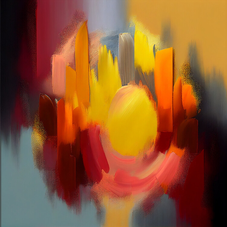 Poster Colorful Abstract Brush Strokes 3