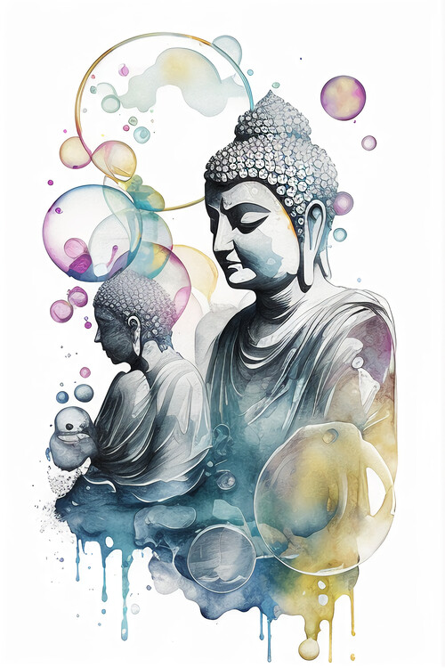 Poster Watercolor Zen: Buddhas, Relax, Spiritual Harmony