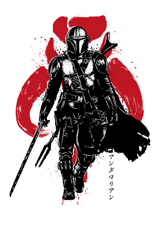 Принти на полотні The darksaber bearer sumi e